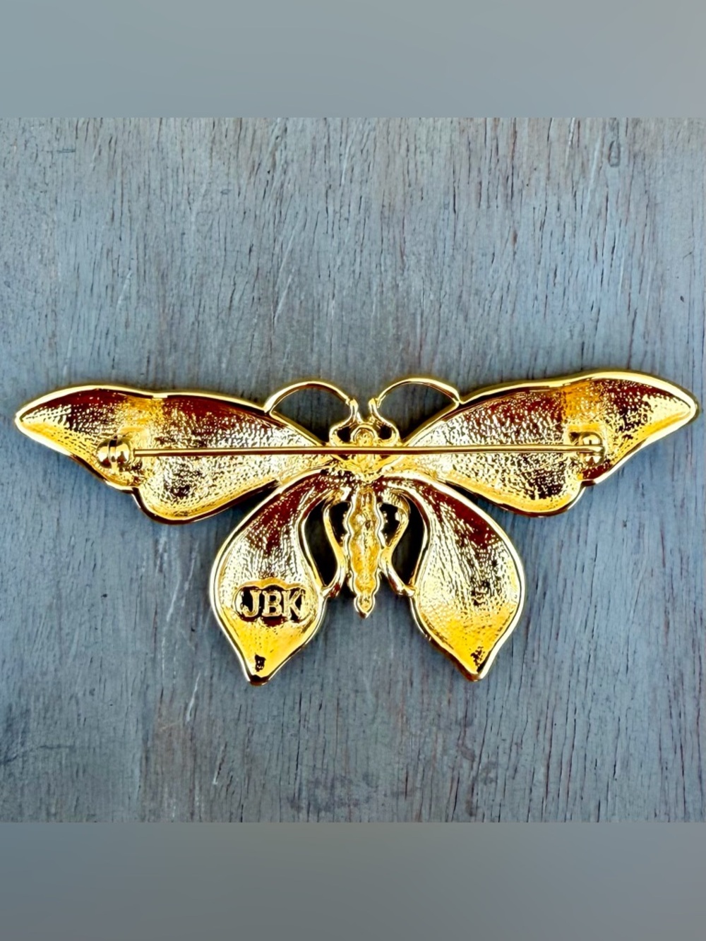 Camrose & Kross JBK Vintage Enamel Rhinestone Butterfly Brooch - Picture 5 of 10